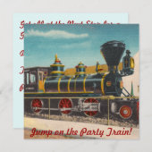 ヴィンテージ機関車パーティの招待状 招待状 (正面/裏面)