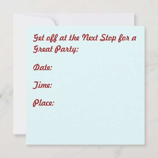 ヴィンテージ機関車パーティの招待状 招待状 (裏面)