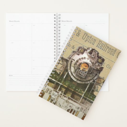 ヴィンテージ機関車蒸気機関鉄道 プランナー手帳 (ディスプレー)