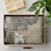 ヴィンテージ機関車蒸気機関鉄道 薄葉紙 (ギフト)