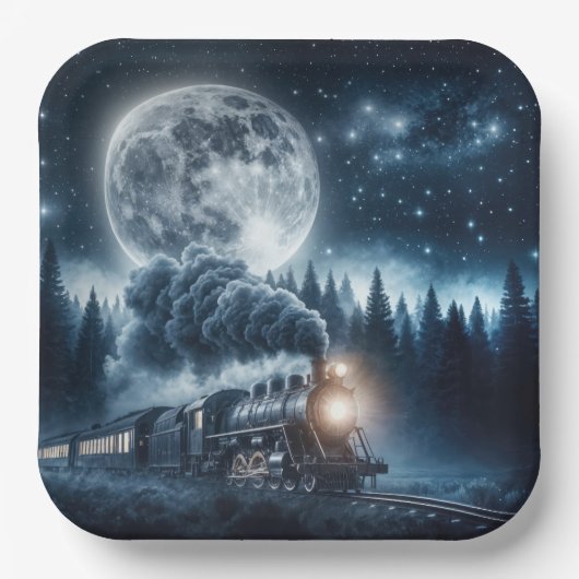 ヴィンテージ機関車 ペーパープレート (正面)