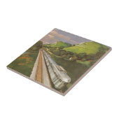 ヴィンテージ機関車inカントリー，列車による休暇 タイル (側面)