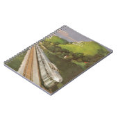 ヴィンテージ機関車inカントリー，列車による休暇 ノートブック (左側)