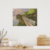 ヴィンテージ機関車inカントリー，列車による休暇 ポスター (キッチン)