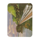 ヴィンテージ機関車inカントリー,列車による休暇 マグネット (縦)