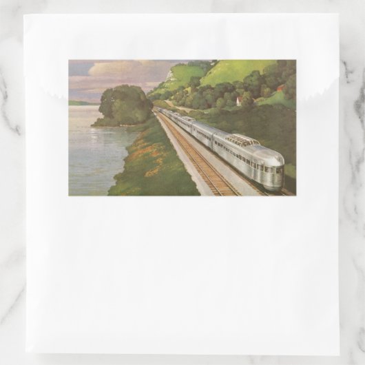 ヴィンテージ機関車inカントリー,列車による休暇 長方形シール (バッグ)