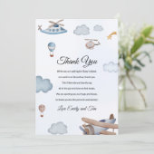 ヴィンテージ機雲赤ちゃんシャワーサンキューカード 招待状 (スタンド正面)