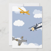 ヴィンテージ機飛行機飛行機第レトロ第1誕生日 招待状 (裏面)