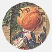 ヴィンテージ歌うかぼちゃ男 ラウンドシール (正面)