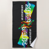 ヴィンテージ歌 ビーチタオル (正面)