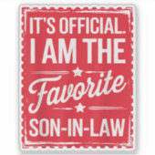 ヴィンテージ正式な私はお気に入りの義理の息子だ シール (正面)