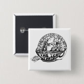 ヴィンテージ正方形Pin 缶バッジ (正面&裏面)