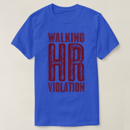ヴィンテージ歩くHR違反マルーン文字 Tシャツ (デザイン正面)