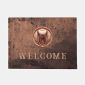 ヴィンテージ歯医者Copper Toothロゴ歯科医院 ドアマット (正面)