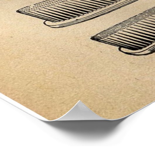 ヴィンテージ歯科の歯日本のブラシ表 ポスター (角)