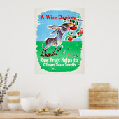 ヴィンテージ歯科の生フルーツのクリーン歯健康ロバ ポスター (キッチン)