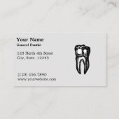 ヴィンテージ歯科用椅子歯科テンプレート 名刺 (裏面)