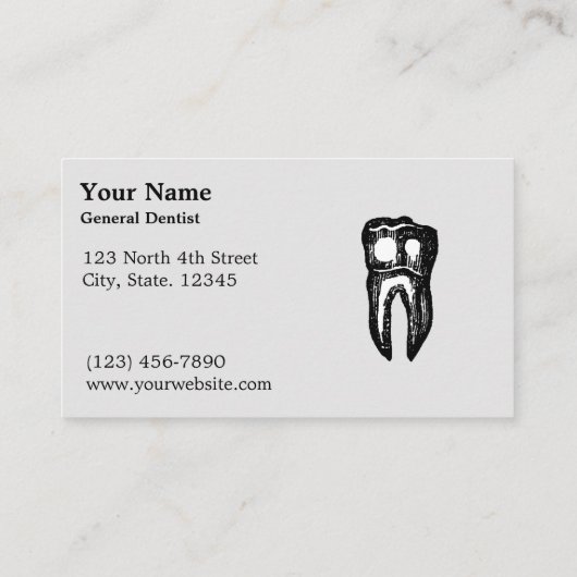 ヴィンテージ歯科用椅子歯科テンプレート 名刺 (裏面)