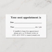 ヴィンテージ歯科用椅子歯科医 予約カード (裏面)