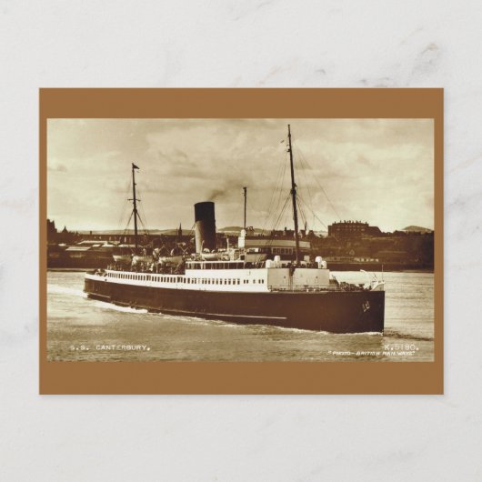 ヴィンテージ歴史的な船「SSカンターベリー」 ポストカード (正面)