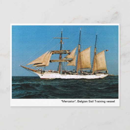 ヴィンテージ歴史船， "メルカトル", Belgiium ポストカード (正面)