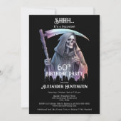 ヴィンテージ死神サプライズ60th誕生日パーティー 招待状 (正面)