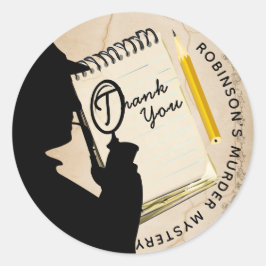 ヴィンテージ殺人ミステリーパーティの招待状 ユニーク ラウンドシール