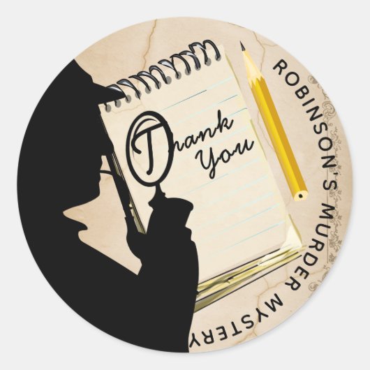 ヴィンテージ殺人ミステリーパーティの招待状 ユニーク ラウンドシール (正面)