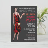 ヴィンテージ殺人ミステリー ハロウィン カクテルパーティー 招待状 (スタンド正面)