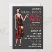 ヴィンテージ殺人謎カクテルパーティー誕生日 招待状 (正面)