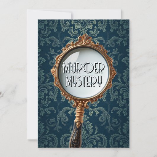 ヴィンテージ殺人謎ディナーパーティーレトロブルー 招待状 (正面)