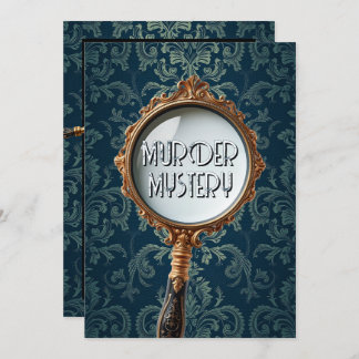 ヴィンテージ殺人謎ディナーパーティーレトロブルー 招待状