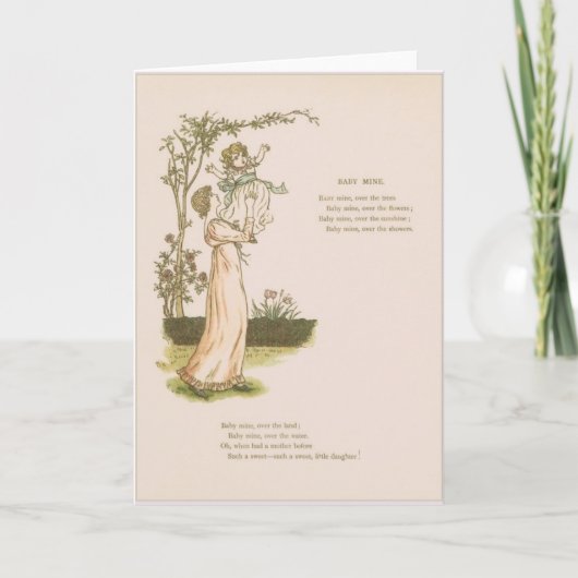 ヴィンテージ母とベビー娘グリーティングカード カード (正面)