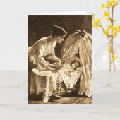 ヴィンテージ母とベビー カード (黄色い花)