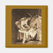 ヴィンテージ母とベビー マグネット (正面)