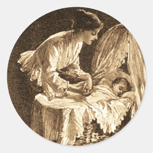 ヴィンテージ母とベビー ラウンドシール (正面)