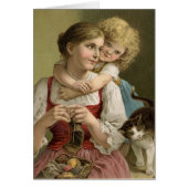 ヴィンテージ母と娘の母の日のカード (正面)