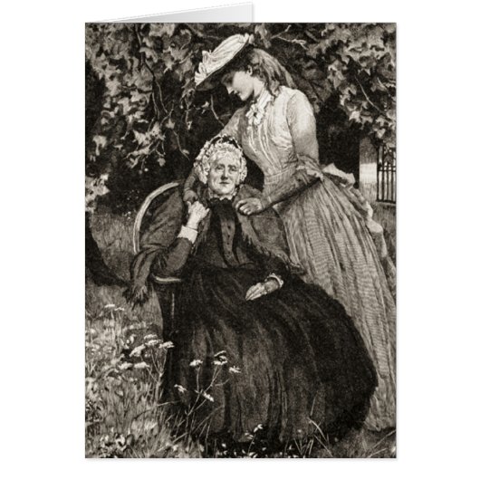 ヴィンテージ母と娘の母の日カード (正面)