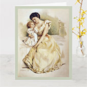 ヴィンテージ母と子の母の日 カード (黄色い花)