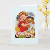 ヴィンテージ母の日から小さな女の子カード カード (黄色い花)