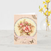 ヴィンテージ母の日と蝶カード カード (黄色い花)