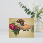 ヴィンテージ母の日と赤い花はがき ポストカード (スタンド正面)