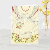 ヴィンテージ母の日のエプロングリーティングカード カード (黄色い花)