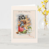 ヴィンテージ母の日のグリーティングカード カード (黄色い花)