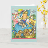 ヴィンテージ母の日のグリーティングカード カード (黄色い花)