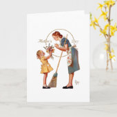 ヴィンテージ母の日のグリーティングカード カード (黄色い花)