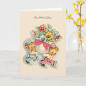 ヴィンテージ母の日のグリーティングカード カード (黄色い花)