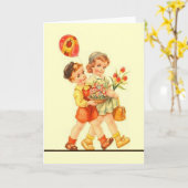 ヴィンテージ母の日のグリーティングカード カード (黄色い花)