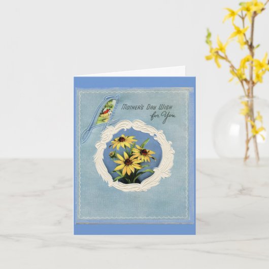 ヴィンテージ母の日のグリーティングカード カード (黄色い花)
