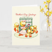 ヴィンテージ母の日のグリーティングカード カード (黄色い花)